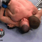 Fighter hitting himself