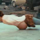 Pregnant woman break dancing