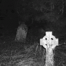 Pac Man ghost in the cemetery