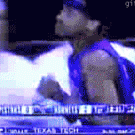 Basketball player hits face on rim