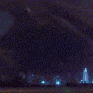 The Burj Dubai tower gets hit by lightning