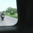 Surprise biker