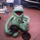 Kermit smokes a joint