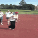 Woman high jump fail