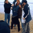 Beach handstand fail