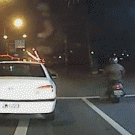 Moped crashes into car