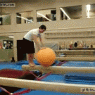 Exercise ball balance beam nut shot