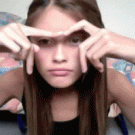 Girl eyebrows-finger movement