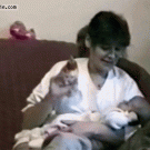 Baby projctile-vomits on moms face