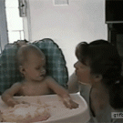 Baby's parents have a cake fight
