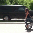 Motorcycle kiss fail and fall