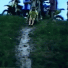 Girl on a mud slide