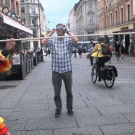 Blindfolded limbo prank