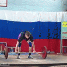 Weight lifter walks out