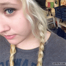 Girl has a surprise in her mouth