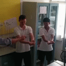 Passing burning propane