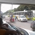 Soider-Man gets off the bus