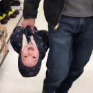 Carrying baby in the store