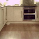 Kitchen somersault fail