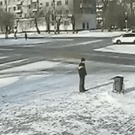 Lucky guy in intersection