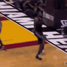 LeBron James crashes into kids in the front row