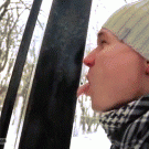 Tongue frozen to pole help