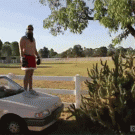 Guy jumps into cactus bush
