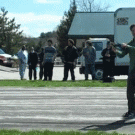 Spike Jonze jumps over an oncoming Lamborghini