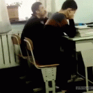 School chair pull prank