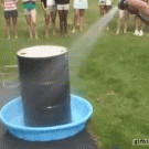 Imploding steel barrel