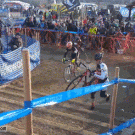 Climbing stairs on bicycle