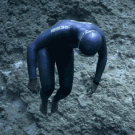 Free diver Guillaume Néry rides an ocean current
