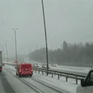 Strong wind moves lamp posts