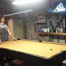 Pool trickshot nutshot