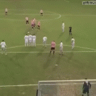 Tricky free kick execution