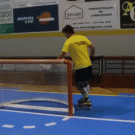 Water bottle hockey trick shot