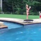 Family does teamwork basketball trick shot