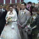 Bride's reaction at wedding