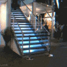 Coming down the stairs