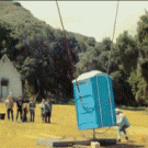 Jackass 3D - Steve-O port-a-potty sling shot
