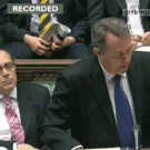 MP air guitar in the British Parliament