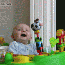Baby's reaction to mom blowing nose