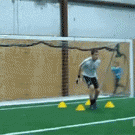 Girl trips on soccer ball