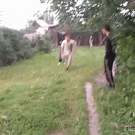 Jumping over fence fail