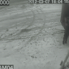 Guys almost hit by truck