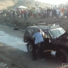 Surprise flying kick