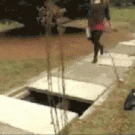 Girl trips and falls