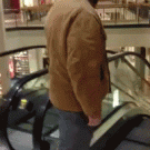 Escalator helicopter trick goes wrong