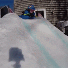 Kid on backyard luge