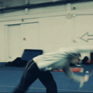 Shooting arrow while backflipping